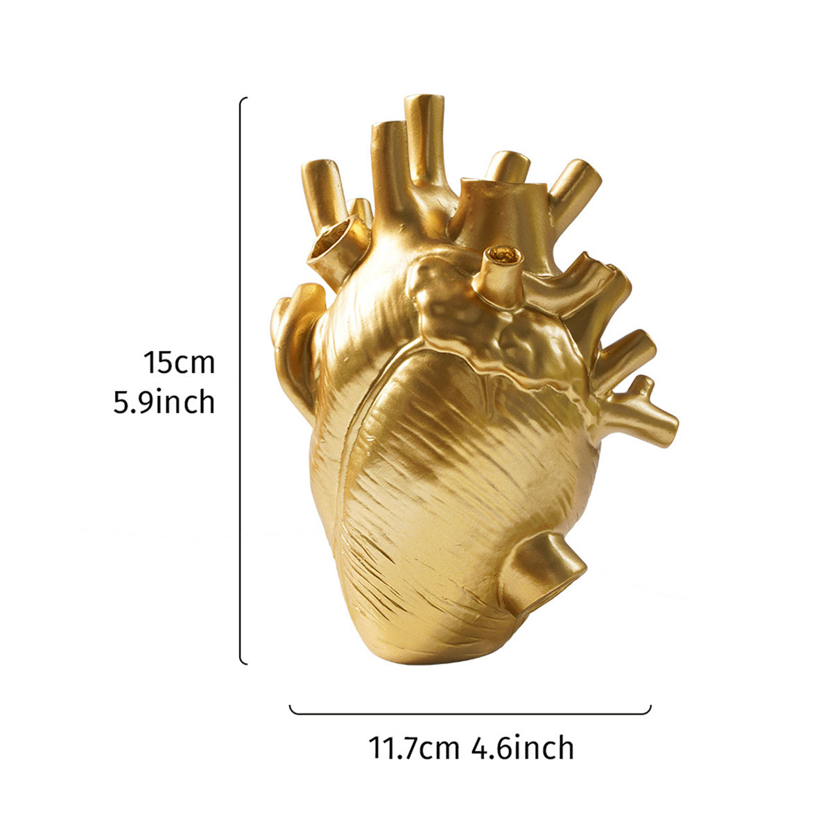 1pc Creative Heart Vase Decorative Bottle Dried Flower Container, Indoor Resin Decorative Handicraft Ornament, Halloween Thanksgiving Christmas Decor, Room Decor, Home Decor