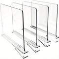4pcs Premium Acrylic Shelf Dividers - Space Maximizing, Easy-to-Install, Transparent Organizers for Closet, Bedroom & Office Storage Solutions