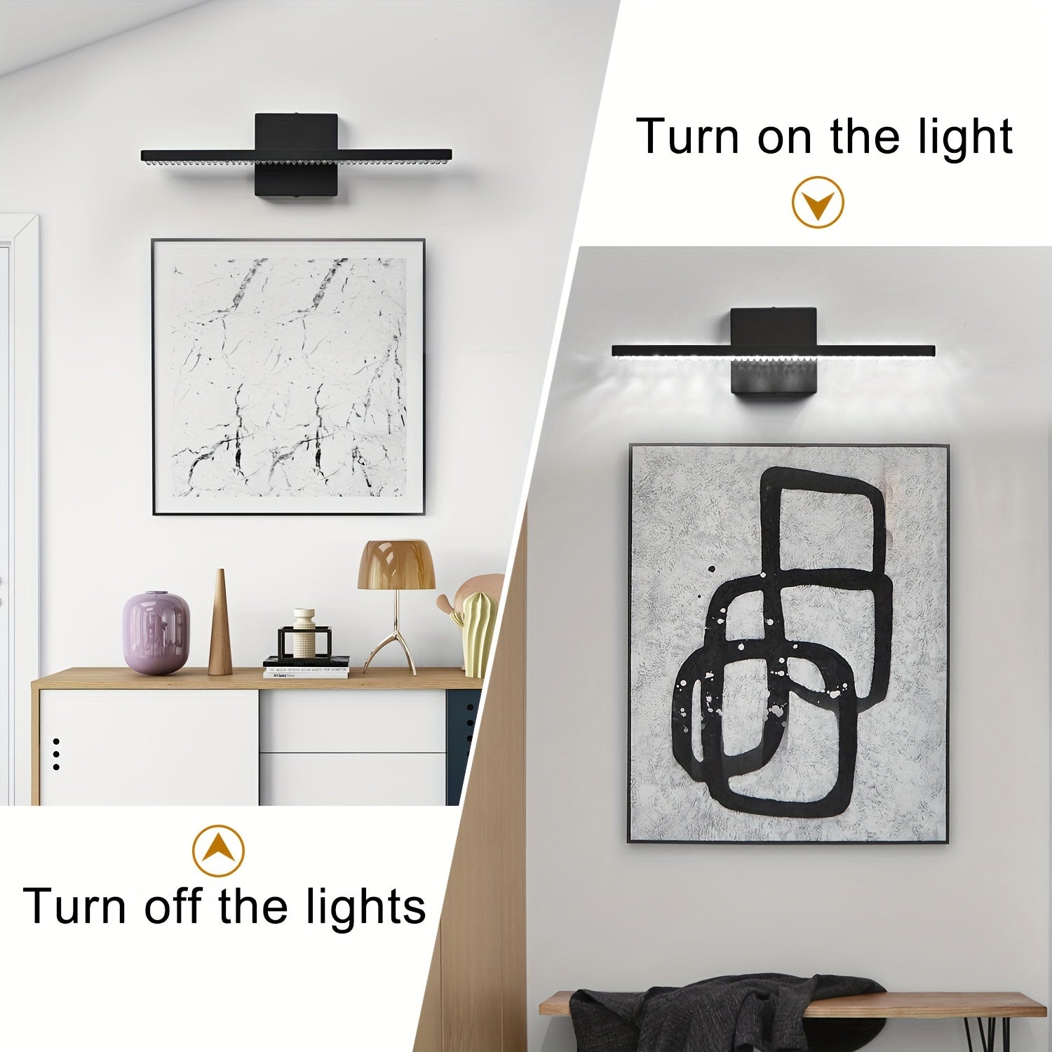 Modern LED Bathroom Vanity Lighting Fixtures Over Mirror 16inch 8W Modern Bath Light Matte Black Wall Lighting Fixture For Bathroom Cool White 6000K