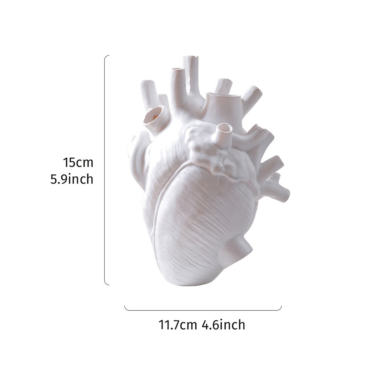 1pc Creative Heart Vase Decorative Bottle Dried Flower Container, Indoor Resin Decorative Handicraft Ornament, Halloween Thanksgiving Christmas Decor, Room Decor, Home Decor