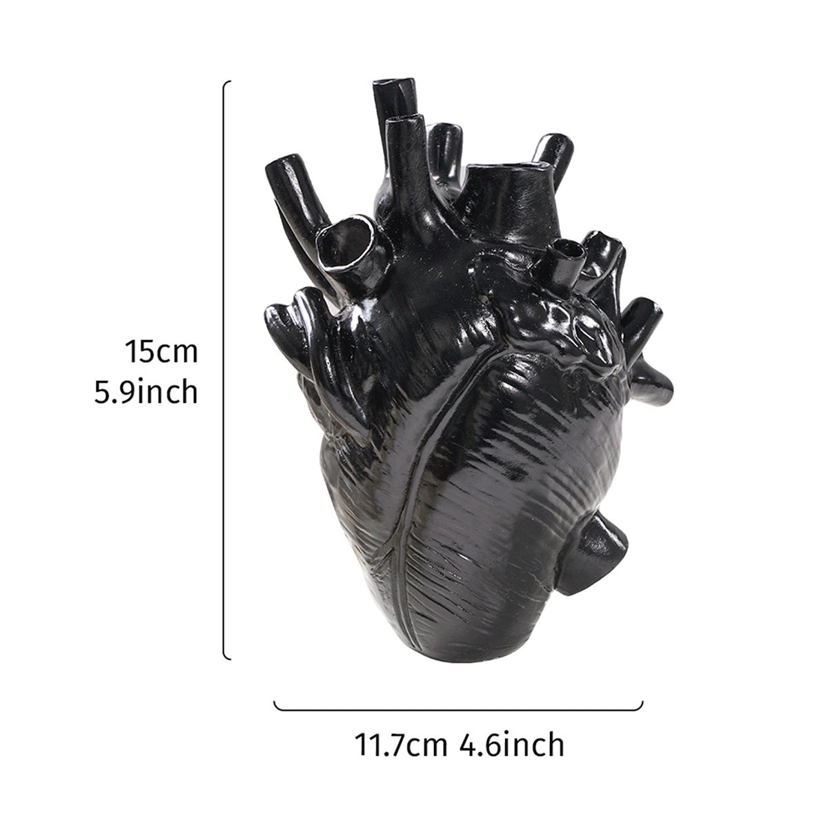 1pc Creative Heart Vase Decorative Bottle Dried Flower Container, Indoor Resin Decorative Handicraft Ornament, Halloween Thanksgiving Christmas Decor, Room Decor, Home Decor