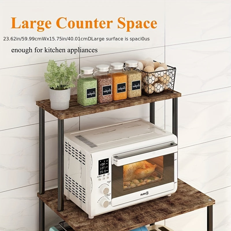 Versatile 4-Tier Stainless Steel Microwave Stand with Wheels - Perfect for Kitchen & Restaurant Storage Solutions