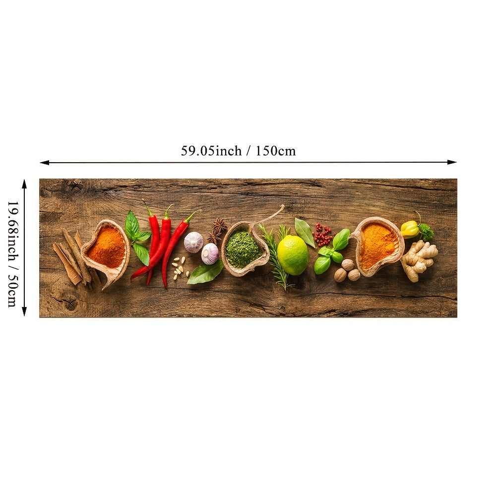 1pc Canvas Painting, Grains Spices Spoon Peppers Painting, Wall Art Decor, For Living Room, Dining Room, No Frame, 19.68*59.05inch