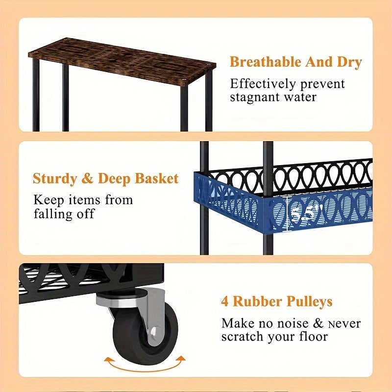 Versatile 4-Tier Stainless Steel Microwave Stand with Wheels - Perfect for Kitchen & Restaurant Storage Solutions